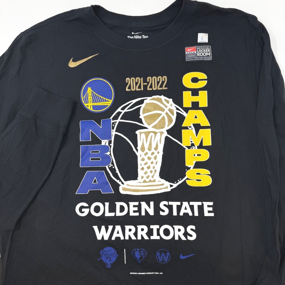 Nike Golden State Warriors 2021-2022 NBA Champions Long‎ Sleeve Shirt Mens Large